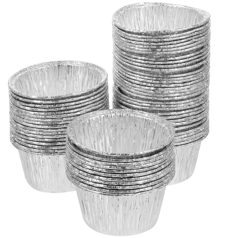 100 Pcs Egg Tart Pans Baking Cups Aluminum Foil Muffin Tins Bowl