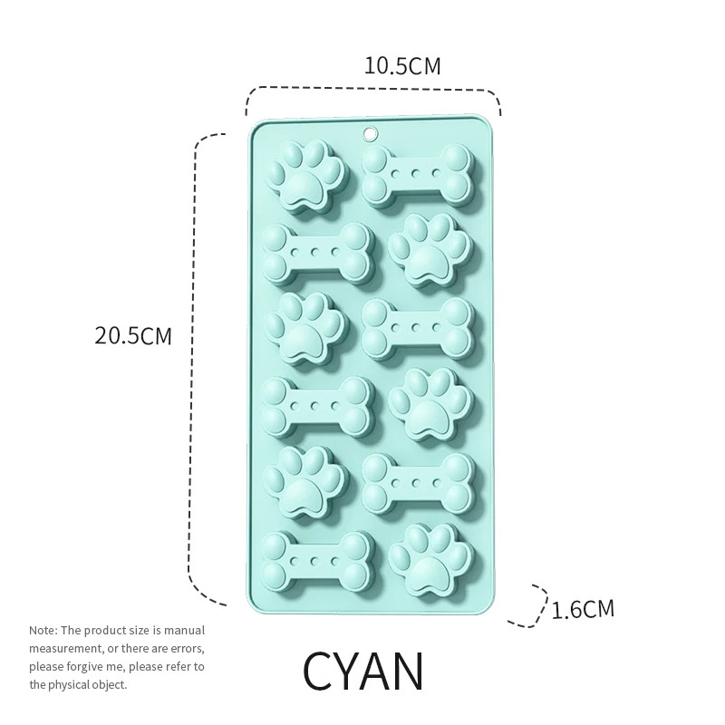 Silicone Molds Puppy Dog Paw Bone Non-Stick Ice Cube Molds for Chocolate Candy J gallery