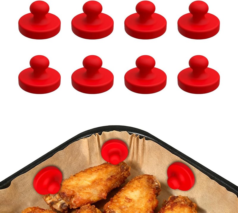 Air Fryer Magnets for Parchment Paper, 8PCS Strong Magnetic Silicone Clips
