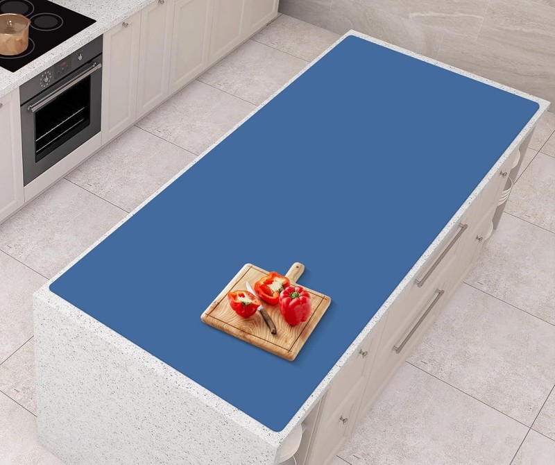 AECHY Silicone Mats for Kitchen Counter 47"L x 23.6"W, Blue