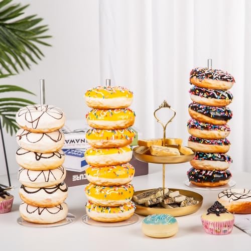 HENABLE 4PCS Acrylic Donut Display Stand Tower - Dessert Table Holder for gallery