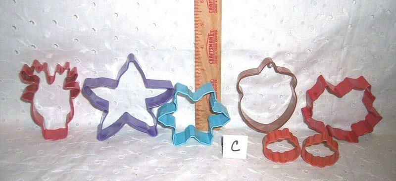 COOKIE CUTTERS METAL HAMMER/HOUSE,DEER,PUMPKINS,STARS,ACORN,OWL: U CHOOSE SET gallery