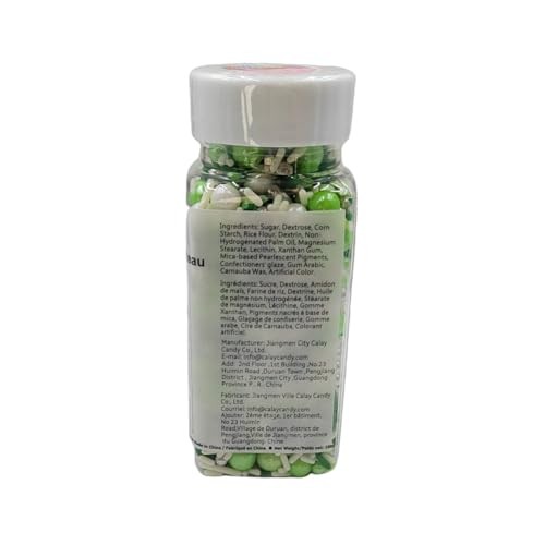 Green and White Sprinkles for Cake Decorating Edible Sugar Pearls White Green gallery