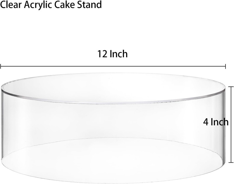 Clear Acrylic Cake Stand Dessert Display Cupcake Stand with Hollow Bottom round gallery