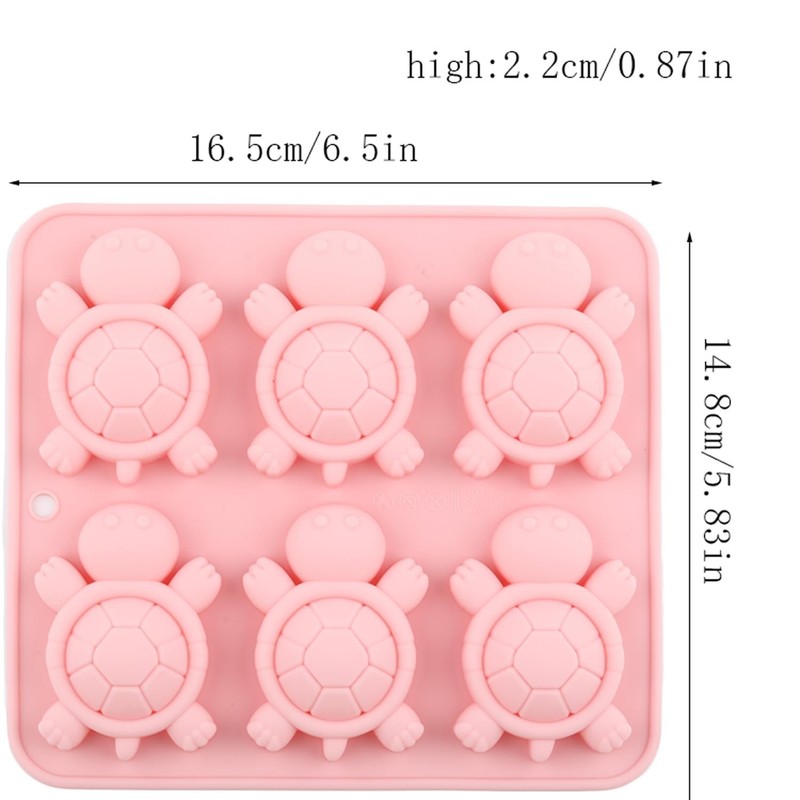 AIBOYA 6 Cavity Turtle Silicone Candy Molds For Candy Chocolate Set Of 2 gallery