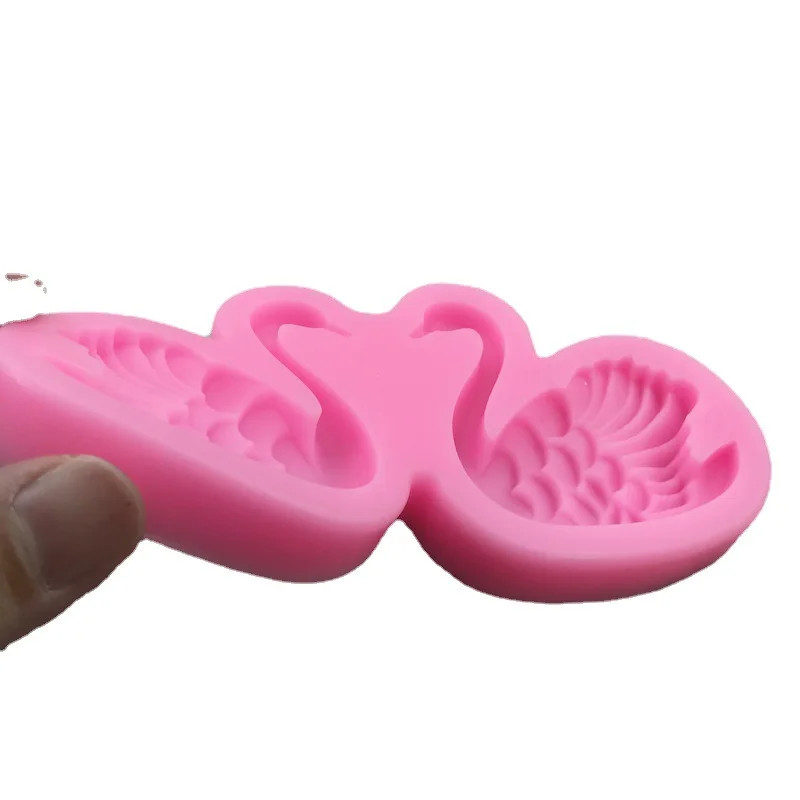 1 piece, 3D three-dimensional pile of swan silicone mold, flipping sugar, candy, gallery