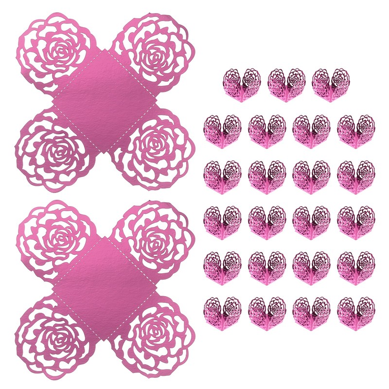 25PCS 4 Inch Truffle Wraps for Wedding Birthday, Pink