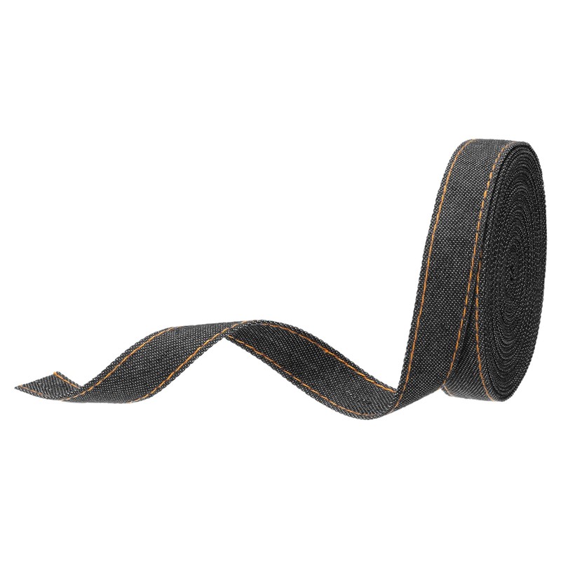 5/8 Inch Denim Fabric Ribbons, 5 Yards Denim Bow Jean Ribbon, Black 16mm