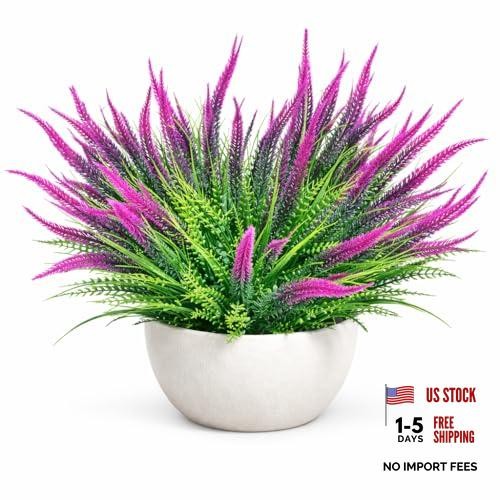 Artificial Flowers for Outdoors – 8 Bundles Faux Silk Spring – 6pcs – Magnenta