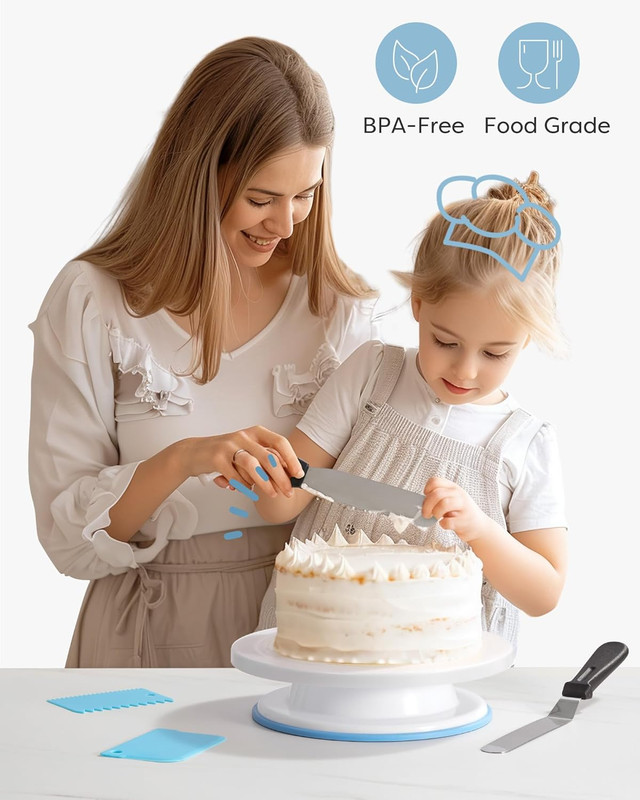 Cake Decorating Kit Baking Supplies Set Cake Turntable with 2 Frosting Straight gallery