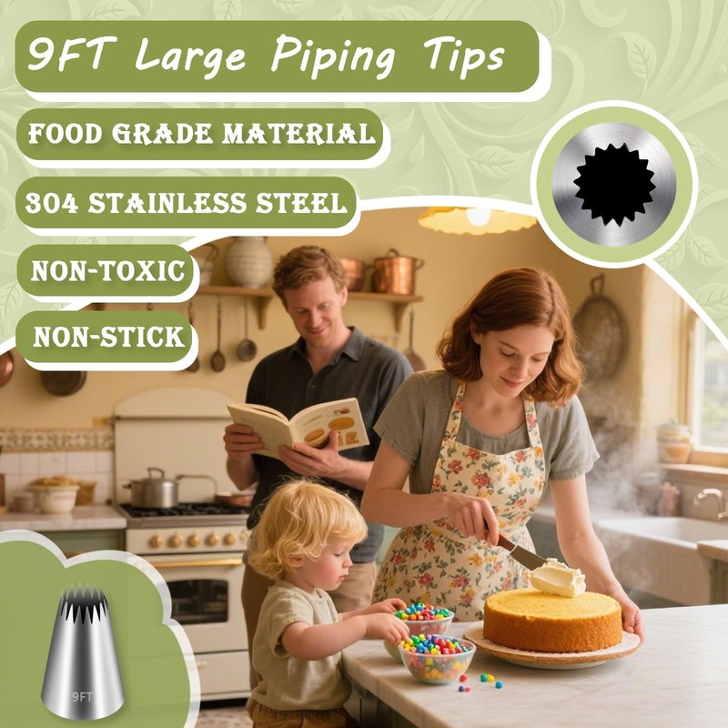 3 PCS 9FT Large Piping Tips For Cake Decorating Frosting Churro Kit Supplies gallery