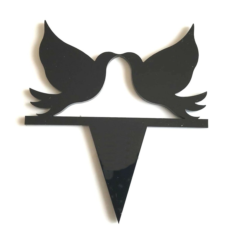 Pair of Doves Cake & Cupcake Toppers, Many Colours & Sizes, Plane or Engraved gallery