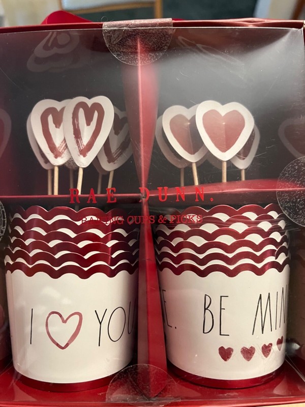Rae Dunn 12 piece valentine baking cups and picks