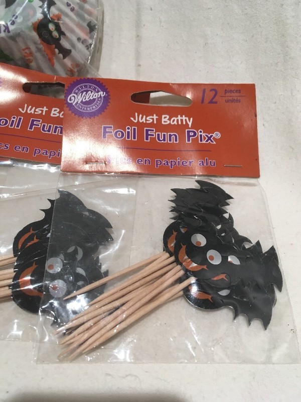 Just Batty Lot Baking Cups & Foil Fun Pix Halloween Bat Picks gallery