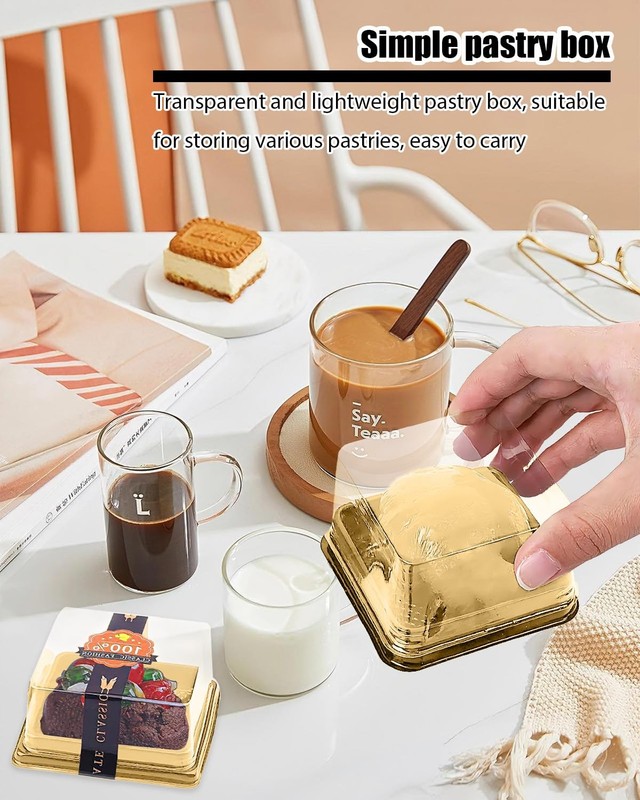 Mini Cake Boxes, 100 Pack Desert Containers With Lids Mooncake Box Mini Desse... gallery