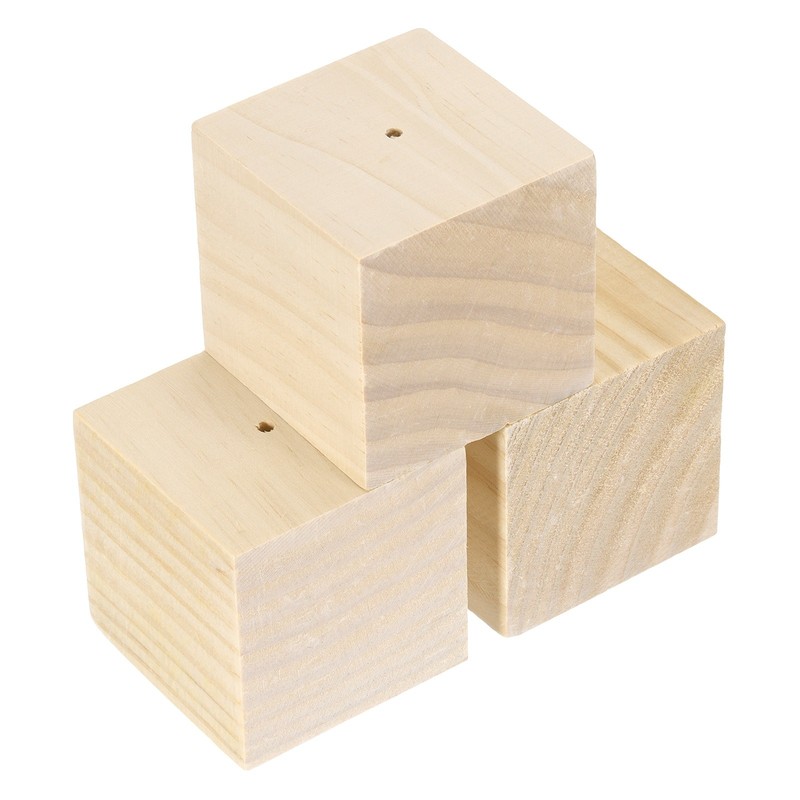 3 Pcs Wood Flower Nail Holder, 2.36″ H 1 Hole, Wood Color