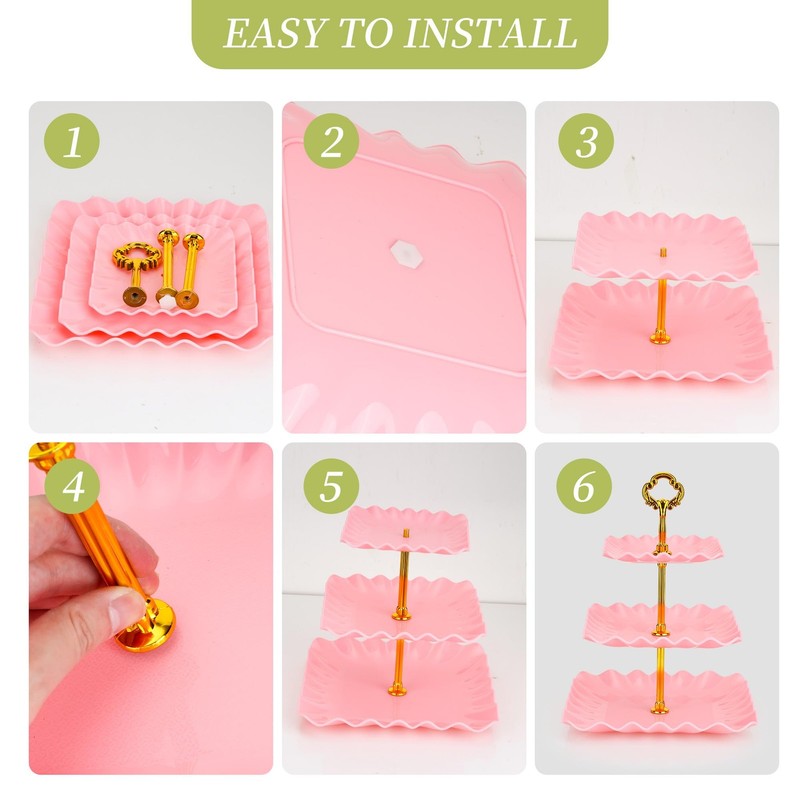 6 Pcs Dessert Table Display Set - 2 X Cupcake Stand Holder/Cup Cake Tier Towe... gallery