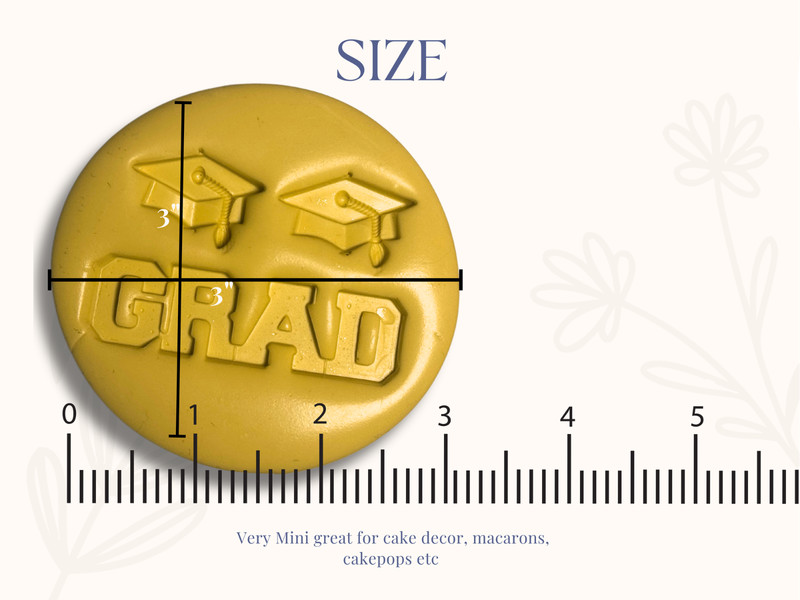 Graduation Themed Silicone Mold for cakes, macarons, cake pop, fondant grad cap gallery