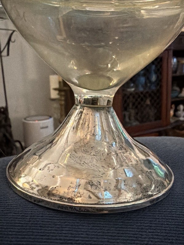 Vintage Duchin Weighted Sterling Silver .925 & Glass Cake Plate 11" EUC gallery