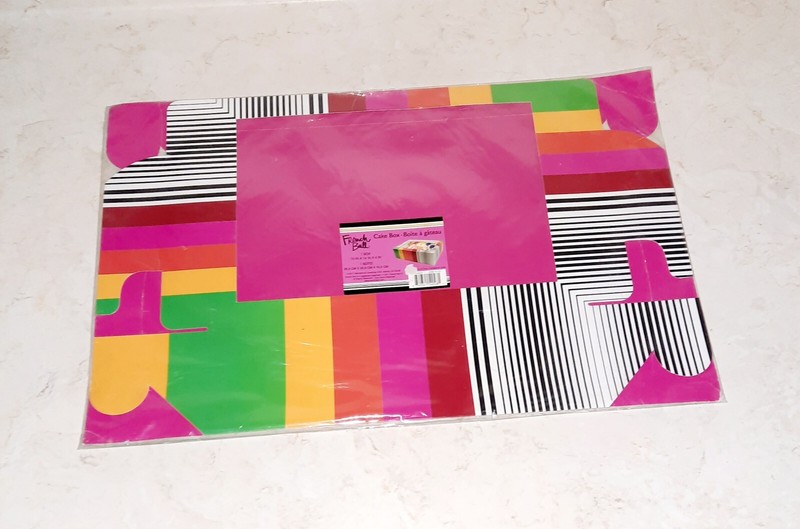 Rainbow Black & White Stripe Bakery Cake Window Box French Bull