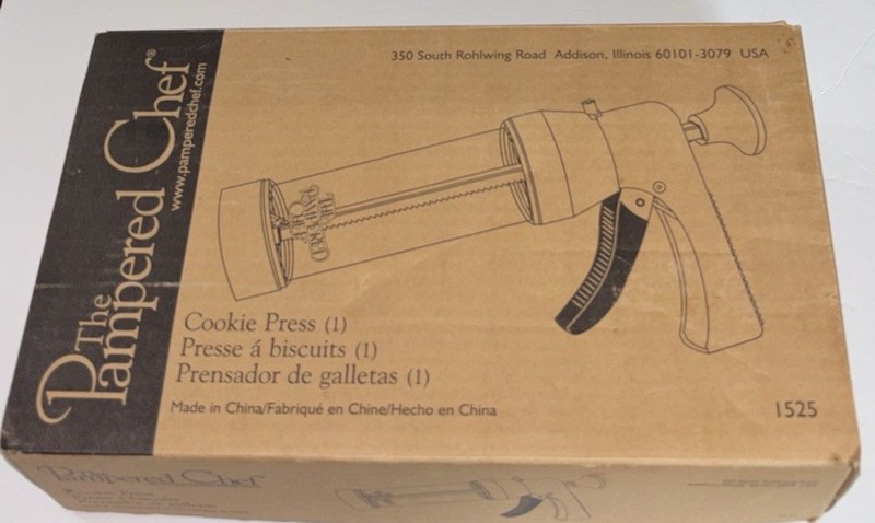 The Pampered Chef Cookie Press 1525 Complete In Box