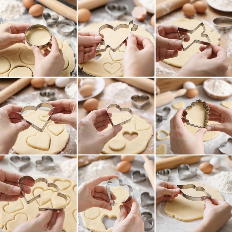 Valentine’s Day Cookie Cutters Heart Cookie Cutter Set 9 Pieces Stainless Steel gallery