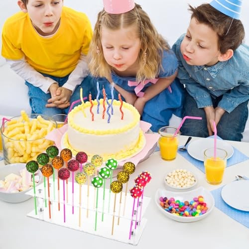 Cake Pop Stand, 21 Holes Acrylic Lollipop Holder, Clear Cake Pop Rectangular gallery