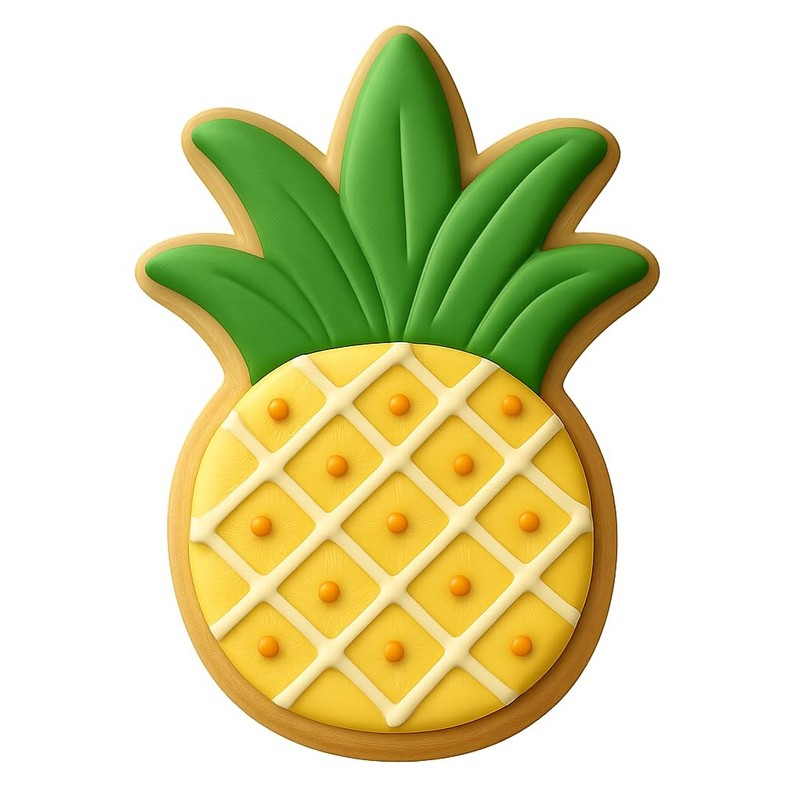 Pineapple Plant Crown Cookie Cutter & Stamp, Fondant & Clay - 2.8x4 gallery
