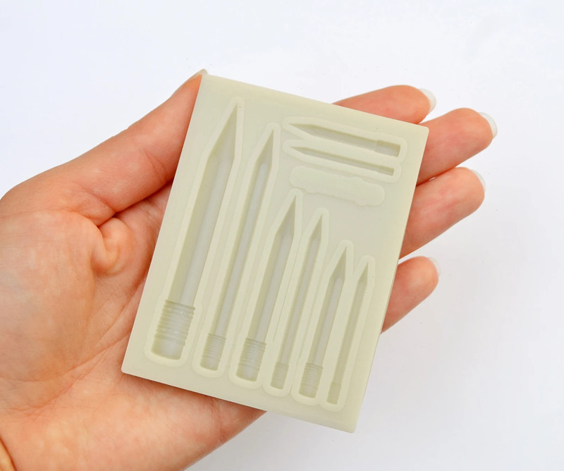 MINI PENCILS MOLD, Fondant Mold, Teacher Cake Decoration, Mold for Treats Candy