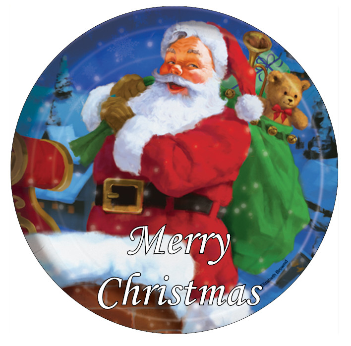 Santa Claus Christmas Edible Cake Topper Edible Wafer Paper 7.5 Inches
