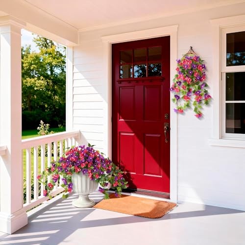 Artificial Fake Flowers Plants for Outdoor Decoration Faux Silk 2 Pcs Mix 2 gallery
