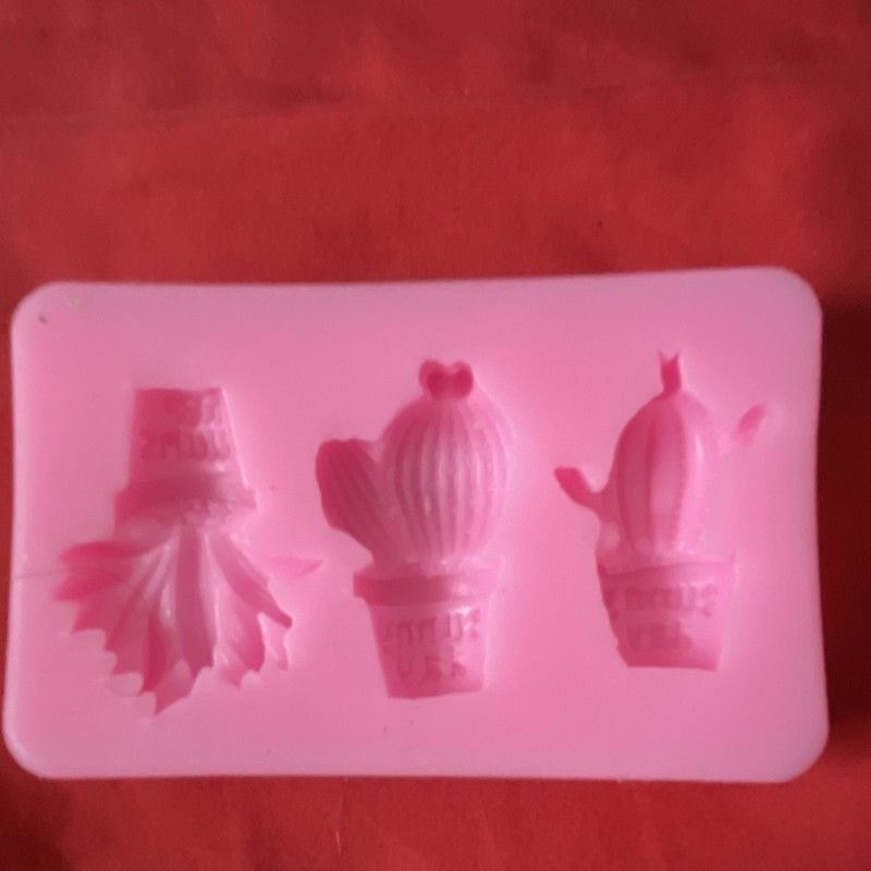Lot of 3 Silicone Cactus Sugarcraft Mold Set, 3 Cavities, Novelty Plants Theme gallery