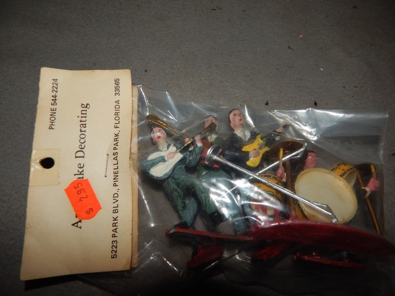 Vintage NOS Artco Beatles Knock-Off? Rock Band Cake Topper Sealed Estate Find