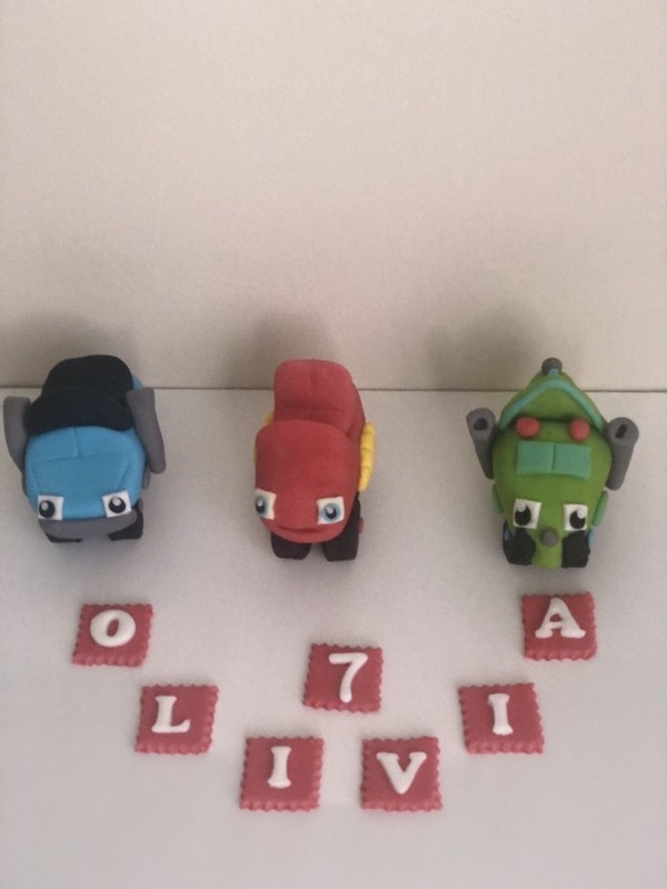 Unofficial Blaze and the Monster Machines cake topper trucks birthday decoration