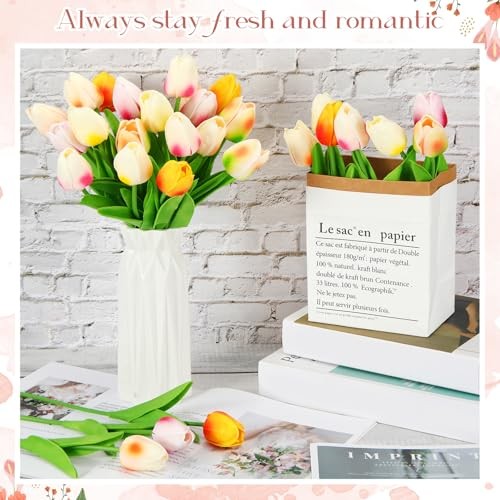 30 Pcs Tulips Artificial Bouquet Flowers Faux Tulips for Home Multi Colors gallery