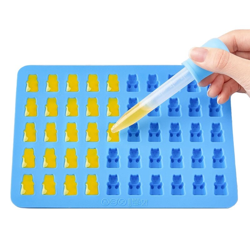 50 Holes*3 pc gummy Bear silicone mold chocolate candy DIY mold Small Size Snake gallery