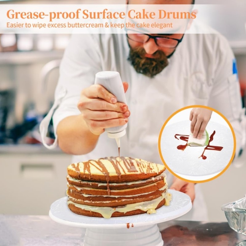 ANSCHER 9 Packs Round Cake Drums 10 Inch, Greaseproof White10 Inch Cake Drums... gallery