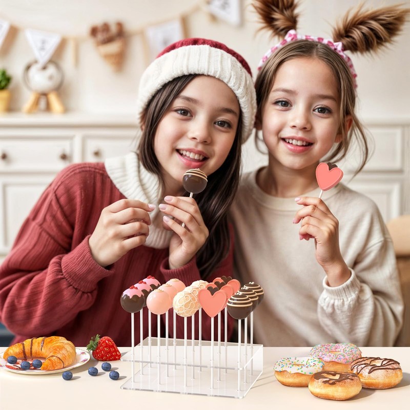 2 Pack Acrylic Cake Pop Stand 15 Holes with 100 Sticks and Wrappers Kit gallery