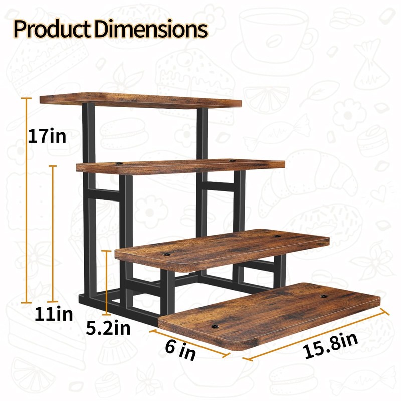 Cupcake Stand for 50 Cupcakes, 4 Tier Wooden Risers Display Stands Stepped De... gallery