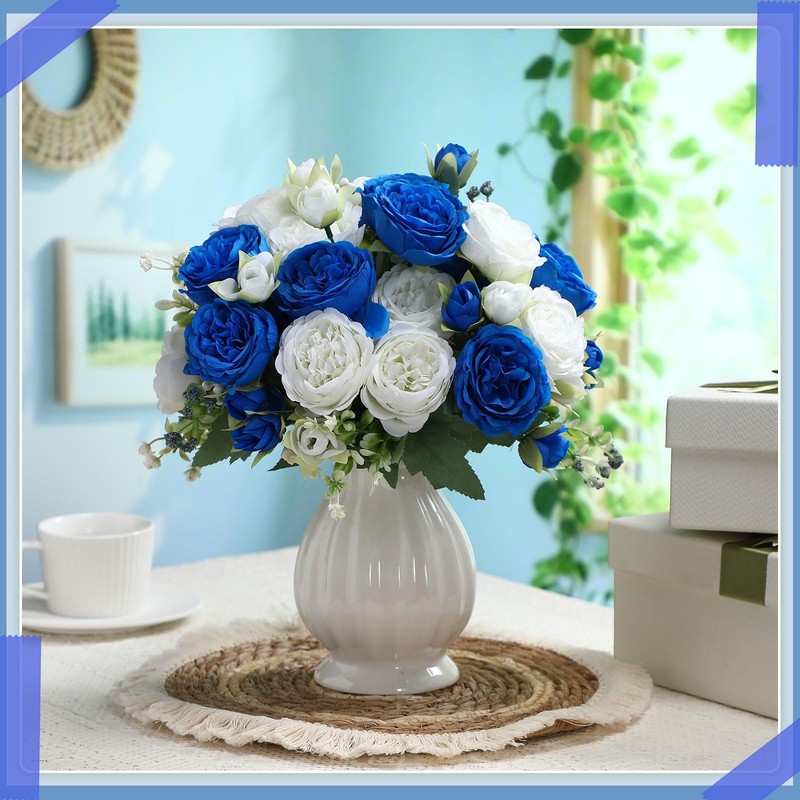 Geosar 8 Bundles Artificial Peonies Flowers Fake Silk Peony Bouquet Faux Peonies gallery