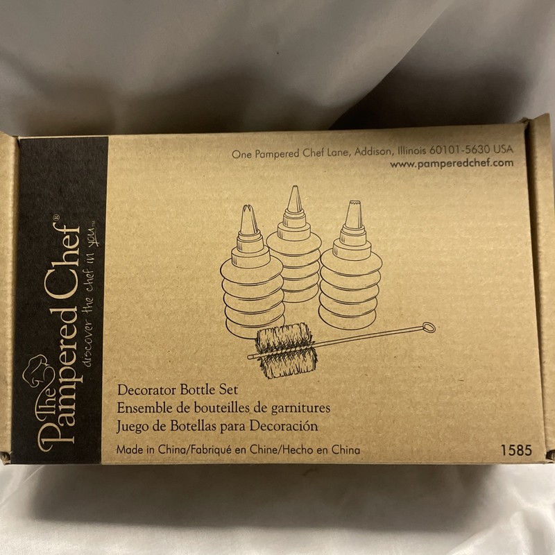 Pampered Chef Easy Accent Pastry Decorator Bottle Set #1585