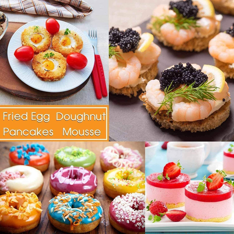 Biscuit Cutter Set (3 Pieces/Set), Stainless Steel round Cookies Cutter with Han gallery