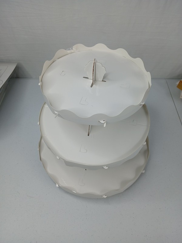 3-Tiered Cupcake Stand Tower White Party Display Pastry Holder #238A gallery