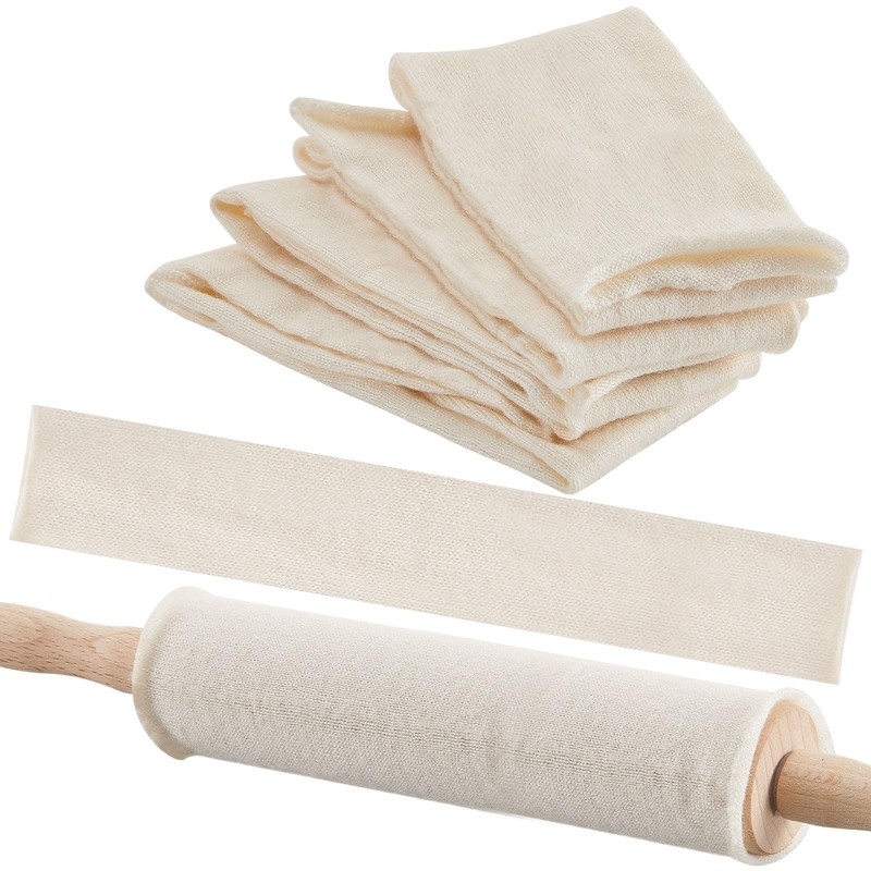 Set of 4 Rolling Pin Covers 14.96 X 1.97 Inch Cotton White Rolling Pin Sock Slee