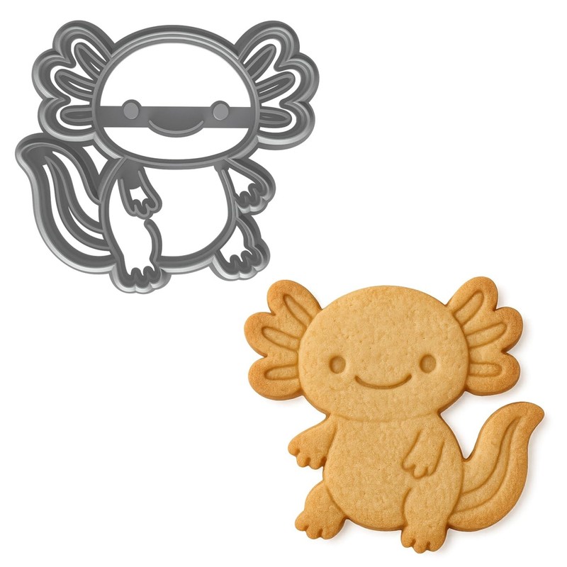 Kawaii Axolotl Cookie Cutter & Stamp – 4×3.58″ Delightful Shape for Fun bakin…