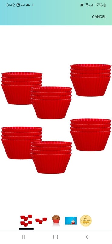Silicone Baking Cups MRS ANDERSONS Muffins and Cupcakes Standard 2.5-Inch 12 Pc gallery