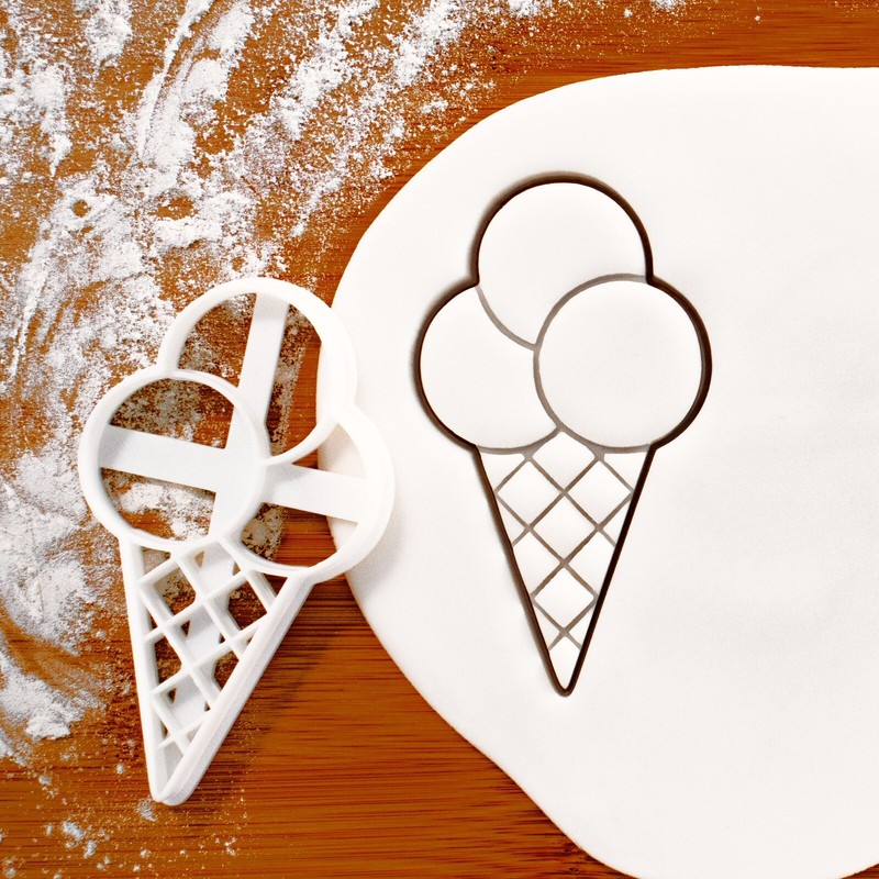 Set of 3 Ice Cream Cookie Cutters - baby shower lolly truck popsicle summer fest gallery