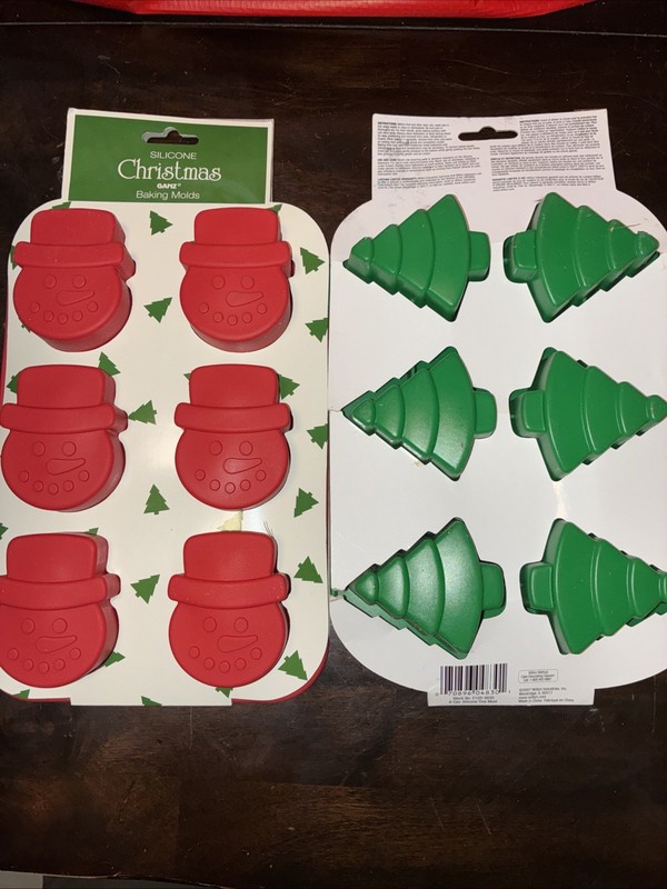 Christmas Silicone Baking Molds Snowman Christmas Trees