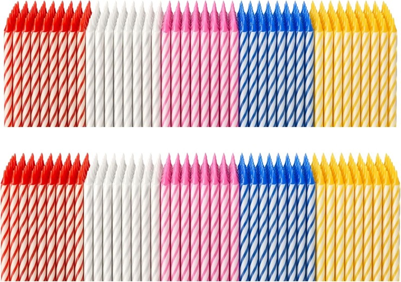 by Tugba Aydan – Birthday Candle – 144 Count Mix Color Birthday Candles for