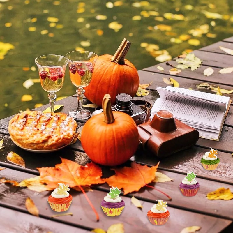 Mini Cupcake Muffin Liners - 600 Count Fall Small Cup Cake Paper Liner, Autumn C gallery